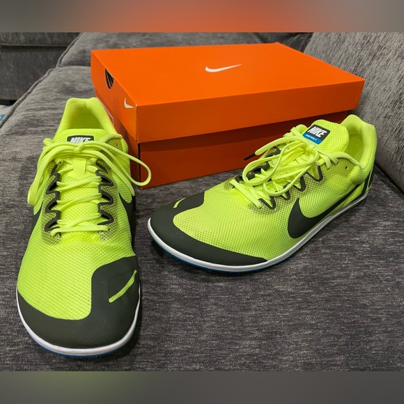 New Nike Zoom Rival D Yellow & Black Distance Track Spikes Unisex Shoes Size 12 - Picture 6 of 15
